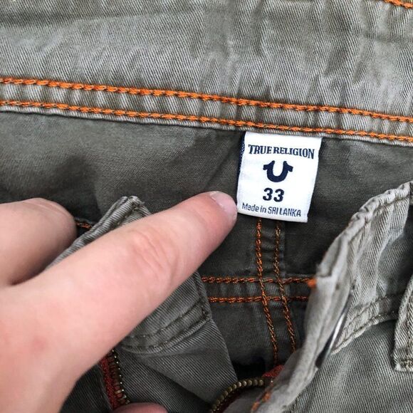 RARE True Religion Jeans Size 33 CARGO Green - Picture 9 of 9